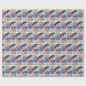 Weiße Enten wandern im Regen Geschenkpapier (Flach)