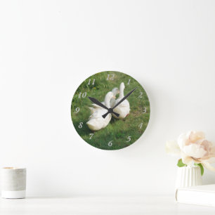 Weiße-Enten-Wanduhr Runde Wanduhr