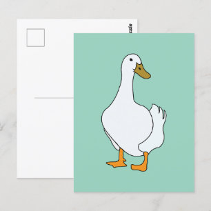 Weiße Entenvogel-Ente  Postkarte