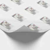 Weiße entzückende persische Katze Geschenkpapier (Ecke)