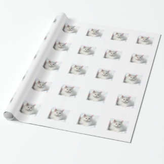 Weiße entzückende persische Katze Geschenkpapier
