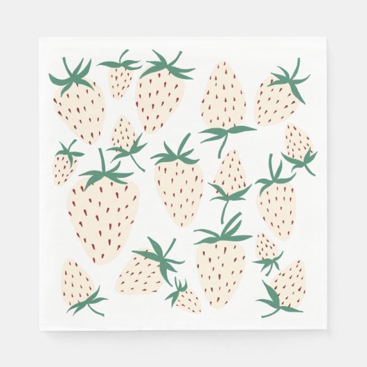 Weiße Erdbeere Pineberry CUSTOM Brautdusche Serviette (Vorderseite)