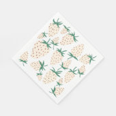 Weiße Erdbeere Pineberry CUSTOM Brautdusche Serviette (Ecke)