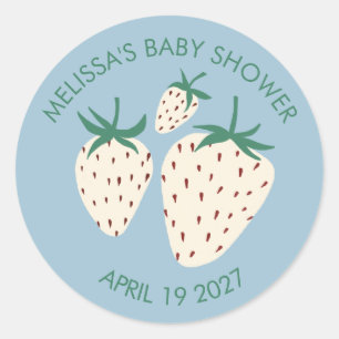 Weiße Erdbeere Süße Pineberry BABY SHOWER Individu Runder Aufkleber