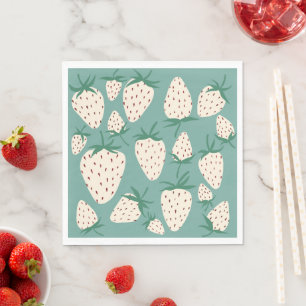 Weiße Erdbeeren Pineberry INDIVIDUELLE Brautparty Serviette