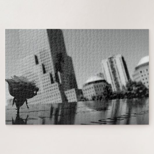 Weiße Erinnerungsrose Puzzle (Horizontal)