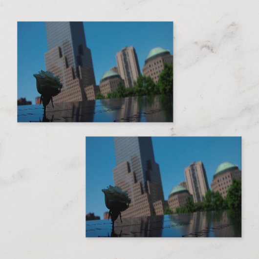 Weiße Erinnerungsrose Visitenkarte (Vorne/Hinten)