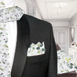 Weiße Eukalyptus-Grüne Wedding Pocket Square Halstuch<br><div class="desc">Ein elegantes Weiß und Eukalyptusgrün nur Hochzeitsacken Tasche Tasche mit Aquarell bemalten Eukalyptussprigs Kranz umgeben von einem runden weißen Zentrum von Sprigs.</div>