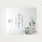 Weiße Eukalyptus-Grünpflanzen im Brautparty elegan Wandteppich (Vorderseite (Horizontal))