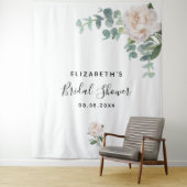 Weiße Eukalyptus-Grünpflanzen im Brautparty elegan Wandteppich (Beispiel)