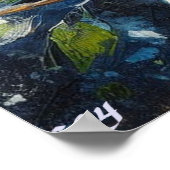 Weiße Eule auf Ast Mondlicht Personalisiertes Papi Poster (Ecke)