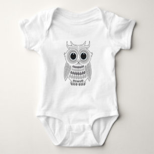 Weiße Eule Baby Strampler