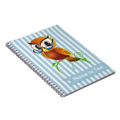 Weiße Eule Blue Streifen individuell Notizblock (Rechte Seite)