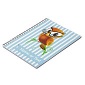 Weiße Eule Blue Streifen individuell Notizblock (Linke Seite)