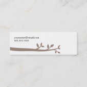 Weiße EULE im Holz Mini Visitenkarte (Rückseite)