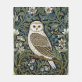 Weiße Eule im Jugendstil Fleecedecke (Vorderseite)