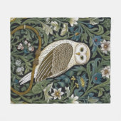 Weiße Eule im Jugendstil Fleecedecke (Vorderseite (Horizontal))