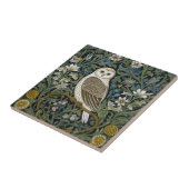 Weiße Eule im Jugendstil Fliese (Seite)
