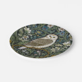 Weiße Eule im Jugendstil Pappteller (Schrägansicht)