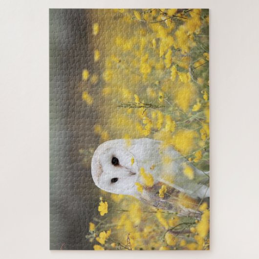 Weiße Eule in freier Wildbahn Puzzle (Vertikal)
