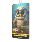 Weiße Eule mit Brille in einer gemütlichen Bibliot Autolufterfrischer (Links)