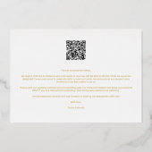 Weiße, Extravagante, goldene Minimalistische Branc Folieneinladung (Rückseite)