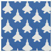 Weiße F-22 Raptor Fighter Jet Muster auf blau Stoff (Nahaufnahme)
