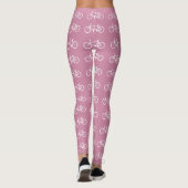 Weiße Fahrräder auf Rosa Leggings (Rückseite)