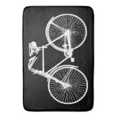 weiße Fahrradfahrradschwarz-Badmatte Badematte (Vorderseite Vertikal)