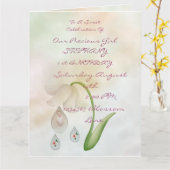 Weiße Failletten 1 Geburtstagskarte Karte (Gelbe Blume)