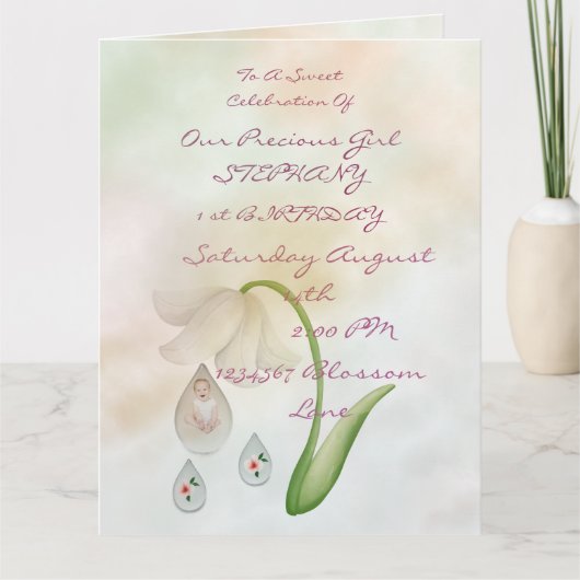 Weiße Failletten 1 Geburtstagskarte Karte (Vorderseite)