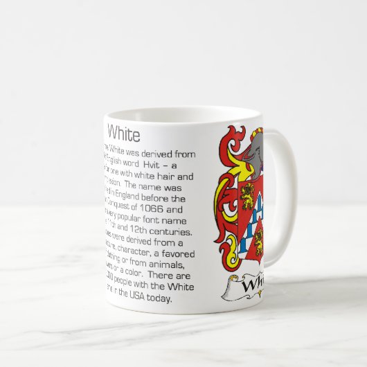 Weiße Familienwappen-Tasse Kaffeetasse (VorderseiteRechts)