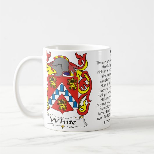 Weiße Familienwappen-Tasse Kaffeetasse (Links)
