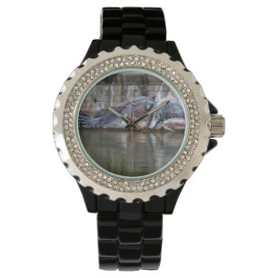 Weiße Fantasie-Anglerfisch-Graffiti Armbanduhr