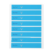 Weiße Fantasie Hirschköpfe mit blauen Rose Rundum-Adressaufkleber (Bogen)