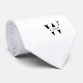 Weiße Farbe: elegantes Monogramm + Name Krawatte (Gerollt)