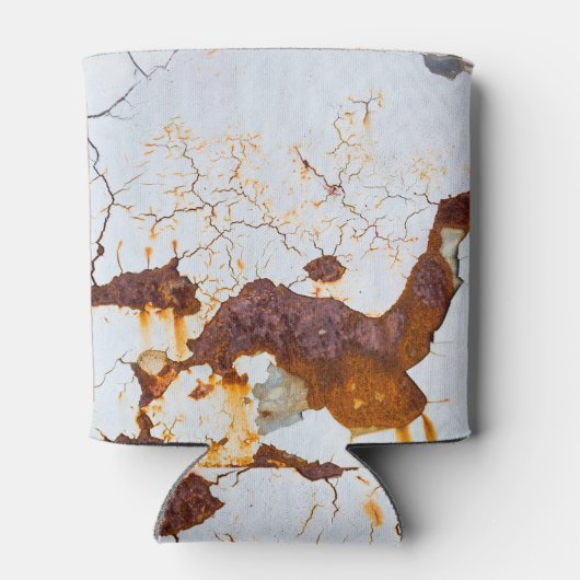 Weiße Farbe gebrochen, rostiges Auto. Dosenkühler (Rückseite)