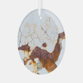 Weiße Farbe gebrochen, rostiges Auto. Ornament Aus Glas (Vorderseite links)