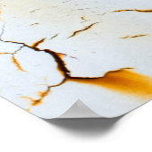 Weiße Farbe gebrochen, rostiges Auto. Poster (Ecke)