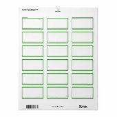 Weiße Farbe mit dünnen grünen Grenzen Adressaufkleber (Vorne)