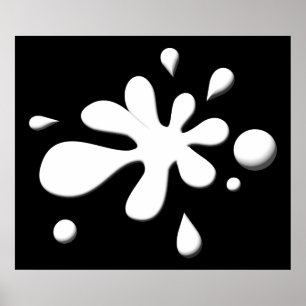 Weiße Farbe Splodge Poster