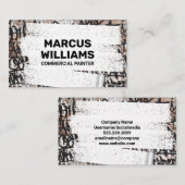 Weiße Farbe über der Graffiti-Ziegelwand Visitenkarte (Vorne/Hinten)