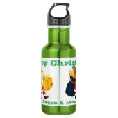 Weiße Farbe wiederverwendbare Weihnachtswünsche ge Edelstahlflasche (Vorderseite)