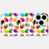 Weiße farbenfrohe Handabdruck-Musterdesign Case-Mate iPhone Hülle (Rückseite (Horizontal))