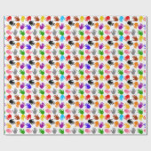 Weiße farbenfrohe Handabdruck-Musterdesign Geschenkpapier (Flach)