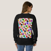 Weiße farbenfrohe Handabdruck-Musterdesign Sweatshirt (Schwarz voll)
