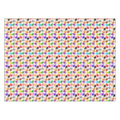 Weiße farbenfrohe Handabdruck-Musterdesign Tischdecke (Vorderseite (Horizontal))