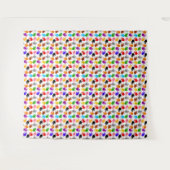 Weiße farbenfrohe Handabdruck-Musterdesign Wandteppich (Vorderseite (Horizontal))
