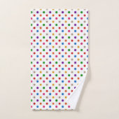 Weiße farbenfrohe Regenbogen-Punkte-Design Badhandtuch Set (Handtuch)