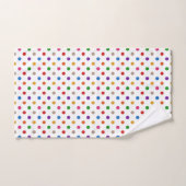 Weiße farbenfrohe Regenbogen-Punkte-Design Badhandtuch Set (Handtuch)